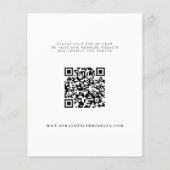 Papier Budget élégant QR CODE mariage enregistrer la date (Dos)