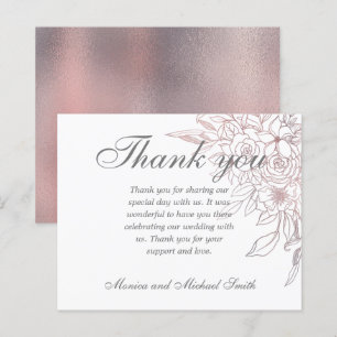 Papier BUDGET Élégant Rose Gold Floral MERCI