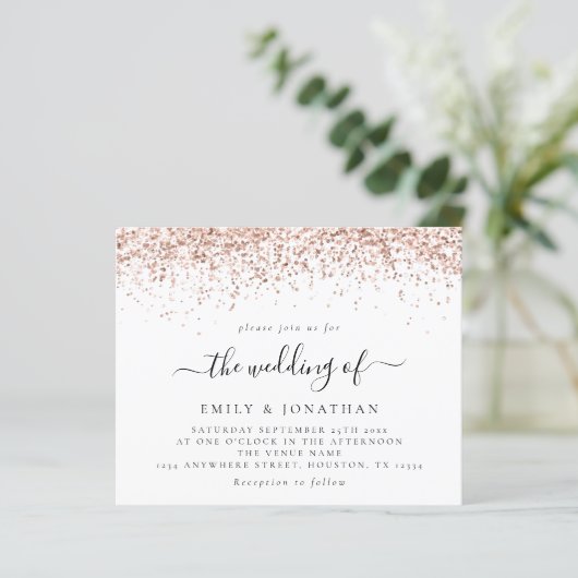 Papier Budget Elegant Rose Gold Parties scintillant de ma (Debout devant)