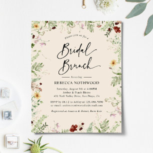 Papier Budget Élégant Rustic Bridal Brunch Invitation
