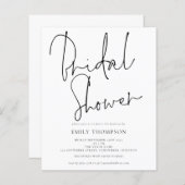 Papier Budget Élégant Script Bridal Shower Invitation (Devant / Derrière)