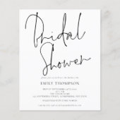 Papier Budget Élégant Script Bridal Shower Invitation (Devant)