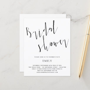 Papier Budget Élégant Script Bridal Shower Invitation