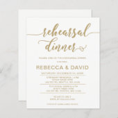 Papier Budget Élégant Script de répétition Dîner Invitati (Devant / Derrière)