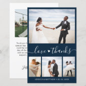 Papier Budget Élégant Script Mariage Photo Merci (Devant / Derrière)