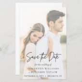 Papier Budget Élégant Script moderne Mariage Enregistrer  (Devant / Derrière)