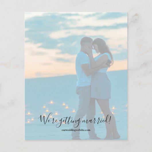 Papier Budget Élégant Script photo mariage Enregistrer la (Dos)
