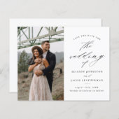 Papier Budget Élégant Script Photo Mariage Enregistrer La (Devant / Derrière)