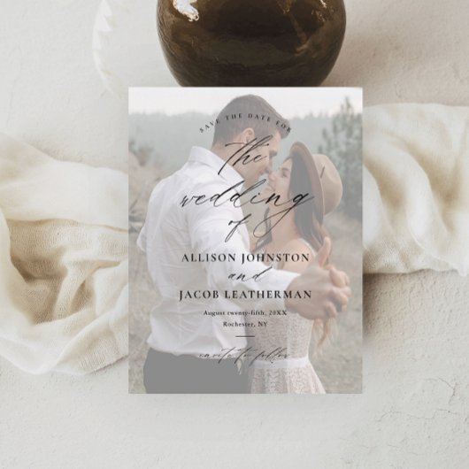 Papier Budget Élégant Script photo mariage Enregistrer la