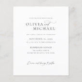 Papier Budget Élégant Script photo mariage invite (Dos)