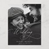 Papier Budget Élégant Script photo mariage invite (Devant)