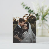 Papier Budget Élégant Script photo mariage invite (Debout devant)