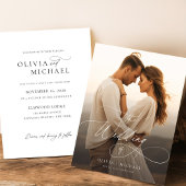 Papier Budget Élégant Script Sunset Photo Wedding Invite
