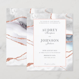 Papier BUDGET Elegant Silver Marble Rose Gold Wedding