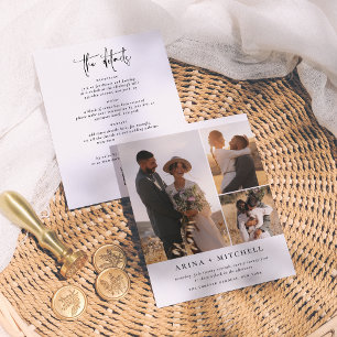 Papier Budget Élégant Tout en un QR Code 3 Mariage photo