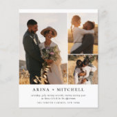 Papier Budget Élégant Tout en un QR Code 3 Mariage photo (Devant)