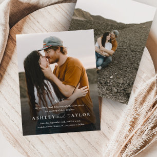 Papier Budget Élégant Type de photo Faire-part de mariage