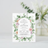 Papier Budget Élégant verdure Faire-part de mariage Flora (Debout devant)