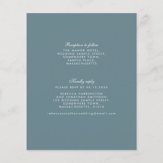 Papier Budget Élégant Verdure Or Mariage Invitation papie (Dos)