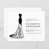 Papier BUDGET Élégante robe noire Anniversaire Invitation (Devant / Derrière)