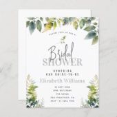 Papier BUDGET Élégante verdure Invitation de douche nupti (Devant / Derrière)