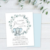 Papier Budget Elephant Baby Boy Sprinkle Invitation