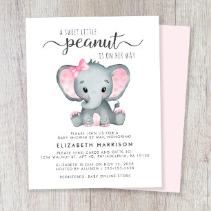 Papier Budget Elephant Baby Girl Douche par Invitation