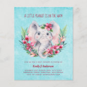 Papier BUDGET Elephant Baby shower Invitation Safari (Devant)