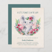 Papier BUDGET Elephant Baby shower Invitation Safari (Devant / Derrière)