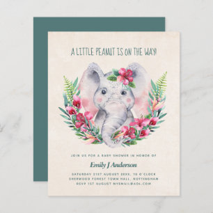 Papier BUDGET Elephant Baby shower Invitation Safari