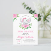 Papier BUDGET Elephant Baby Sprinkel Floral Invitation (Debout devant)