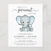 Papier Budget Elephant Couples Baby Boy Shower Invitation (Devant)