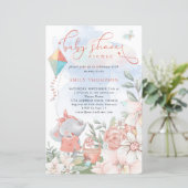 Papier Budget Elephant Florals Baby shower Pique-nique In (Debout devant)