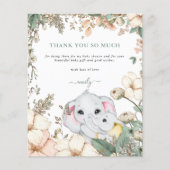 Papier Budget Elephants Sage Baby shower Merci (Devant)