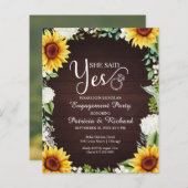 Papier Budget Elle A Dit Oui Engagement Partie Invitation (Devant / Derrière)