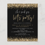 Papier Budget Elle A Dit Oui Parties scintillant Or Fianç (Devant)