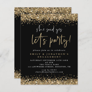 Papier Budget Elle A Dit Oui Parties scintillant Or Fianç