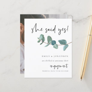 Papier Budget Elle a dit oui Photo Eucalyptus Mariage