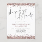 Papier Budget Elle A Dit Oui Rose Parties scintillant Or  (Devant)