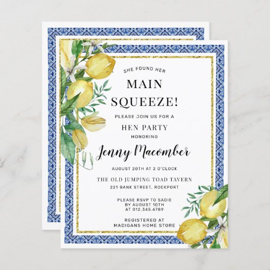 Papier Budget Elle A Trouvé Sa Principale Invitation Au C (Devant / Derrière)