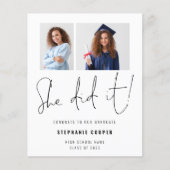 Papier Budget Elle L'A Fait 2 Photo 2024 Grad Faire-part (Devant)