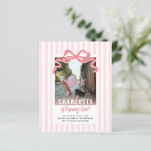 Papier Budget Elle tourne un arc rose en forme Anniversai (Debout devant)