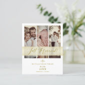 Papier Budget Eloped 3 Photos Juste Marié Main Lettré (Debout devant)