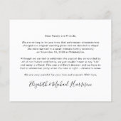 Papier Budget Elopement Maintenant Parti Plus tard Photo  (Dos)