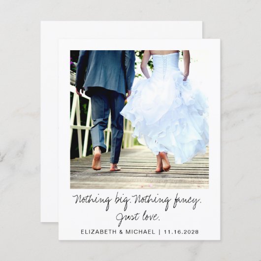 Papier Budget Elopement Party Plus tard Photo Mariage (Devant / Derrière)