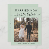 Papier Budget Elopement Photo Sage Mariage Faire-part (Devant / Derrière)