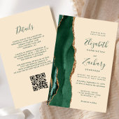 Papier Budget Emerald Agate Champagne QR Code Wedding