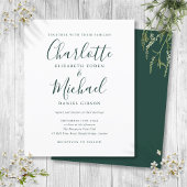 Papier Budget Emerald Faire-part de mariage de script ver