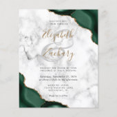 Papier Budget Emerald Green Agate Corners Marble Wedding (Devant)