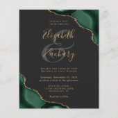 Papier Budget Emerald Green Agate Corners Mariage foncé (Devant)